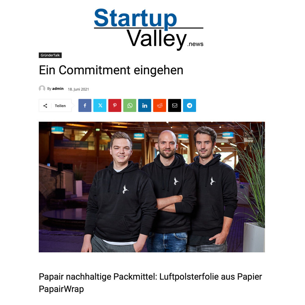 Papair Presseartikel von Startup Valley jetzt mehr erfahren